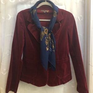 Yuka Jeans Crimson Red Corduroy Blazer